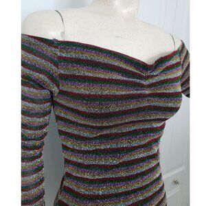 Glitter off-shoulder long sleeve bodysuit BNWT